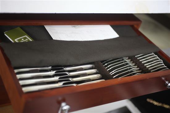 A canteen of Christofle silver plated Majestic pattern cutlery for twelve,